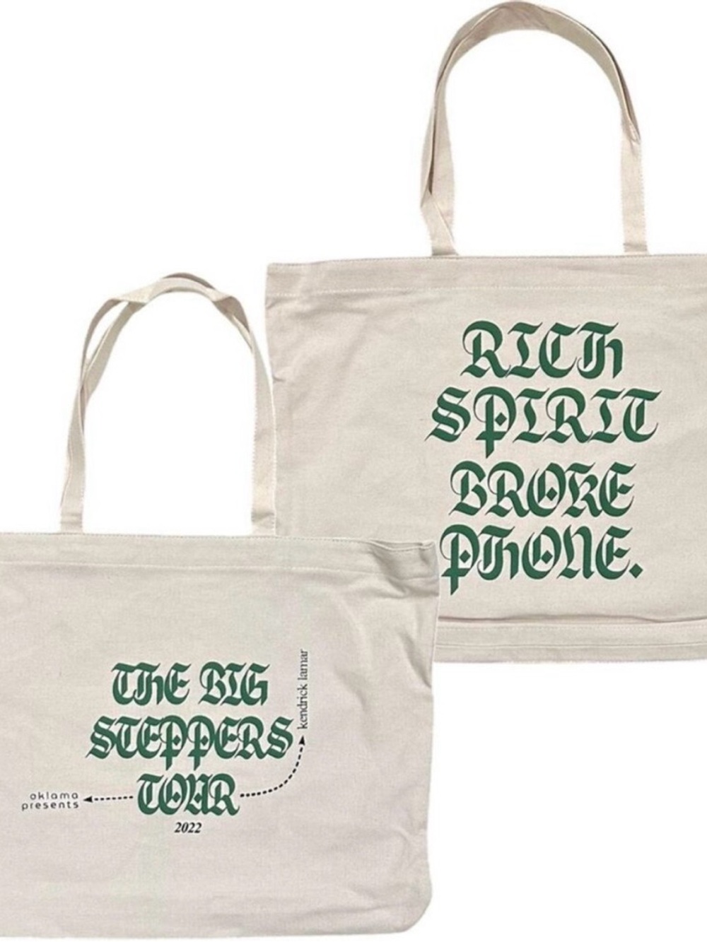 Kendrick Lamar Large Tote Bag The Big Steppers 2022 Tour Authentic Merch 20"x15"